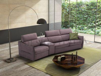 upholstered Italian fabric leather couch