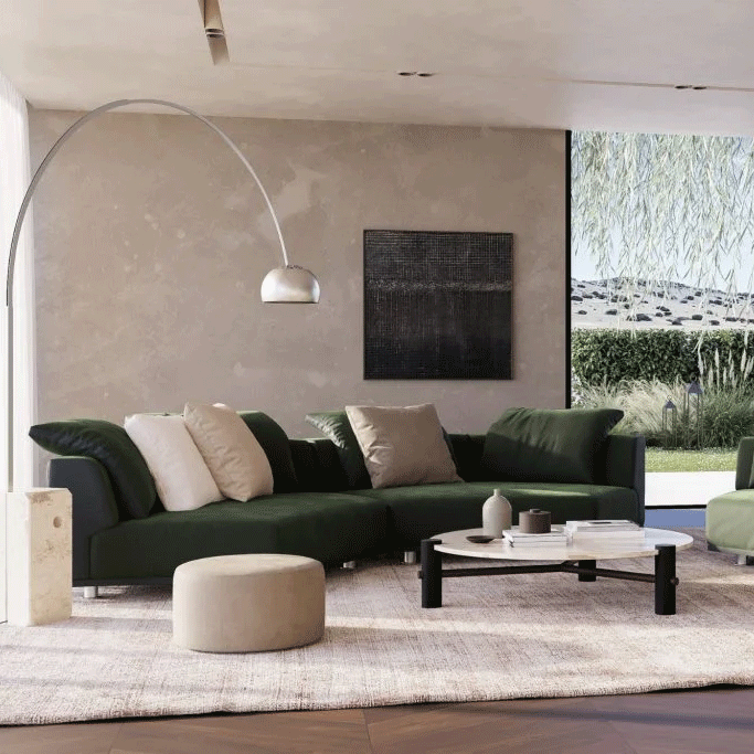 mantellassi-divano-angolare-grand-tour-tessuto-verde-ambientato-1024x683-xxz